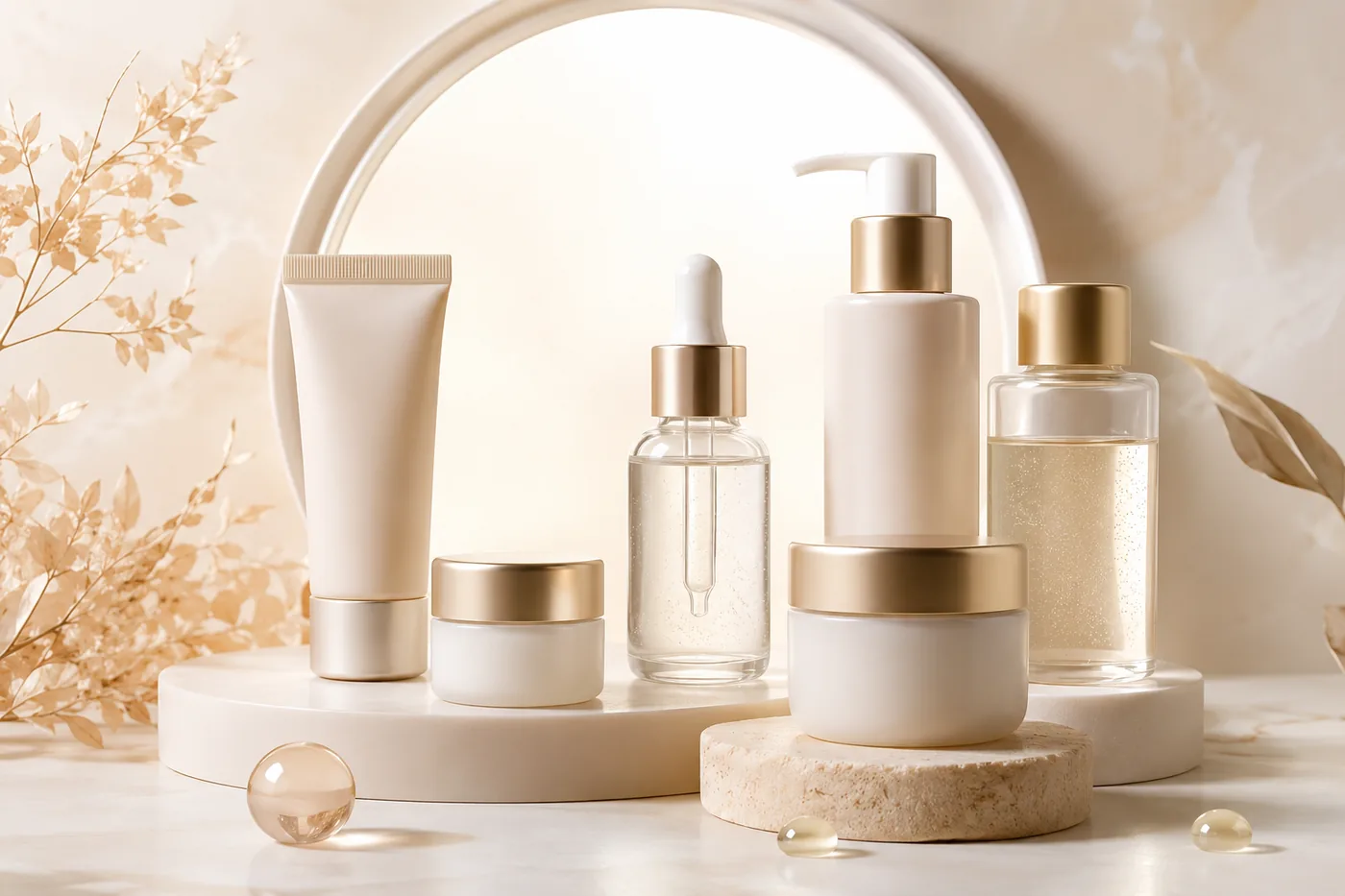 Cremas, sérums y protección solar de dermocosmética profesional